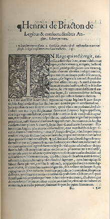 Page from printed edition of Bracton.